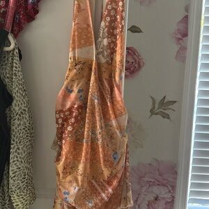 Floral Patchwork Halter Dress